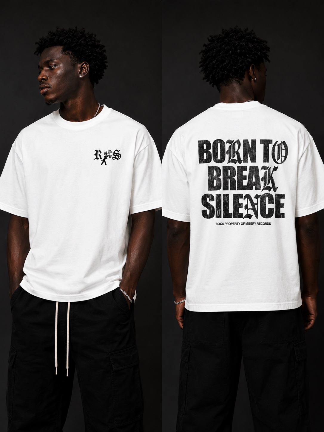 Born To Break Silence Tee front and back