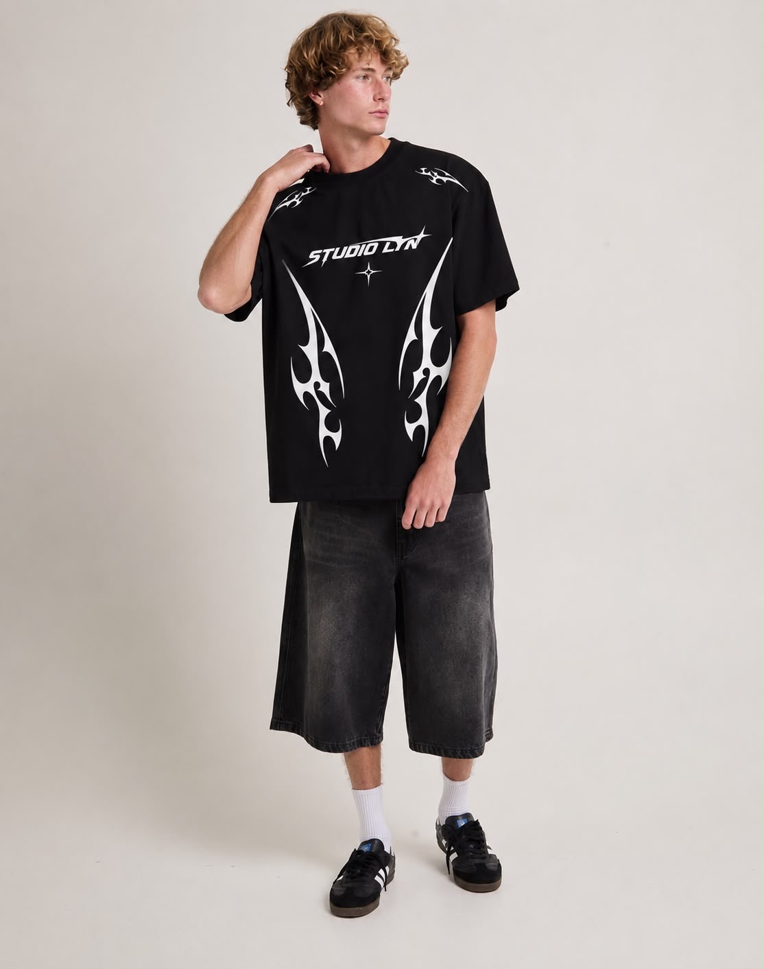 Tribal Lyn black tee front view